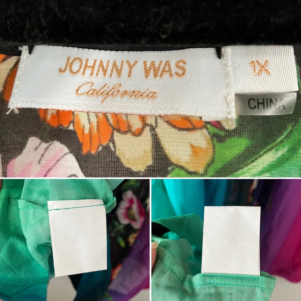 JOHNNY WAS Secret Garden Sheer Kimono Dress 1X Ombre Floral Coverup Resort Beach - Picture 10 of 15